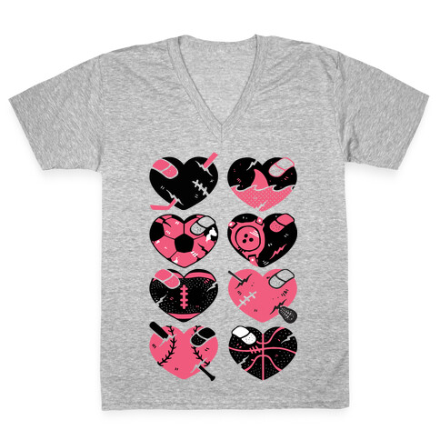 Sport Hearts V-Neck Tee Shirt