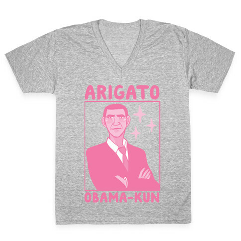 Arigato, Obama-kun V-Neck Tee Shirt