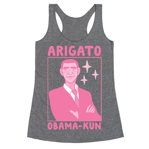 Arigato, Obama-kun Racerback Tank Top