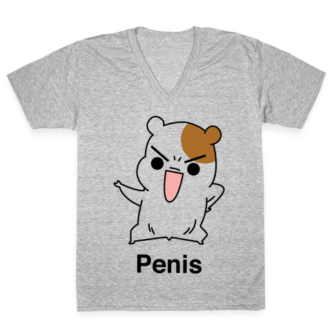 Penis Hamster V-Neck Tee Shirt