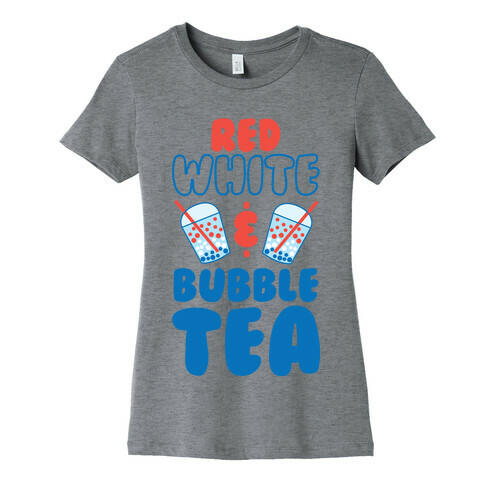 Red, White and Bubble Tea Womens T-Shirt