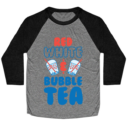 Red, White and Bubble Tea Baseball Tee