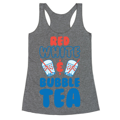 Red, White and Bubble Tea Racerback Tank Top