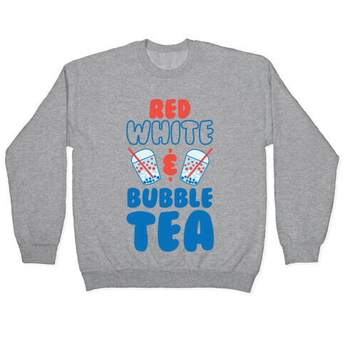 Red, White and Bubble Tea Pullover