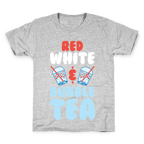 Red, White & Bubble Tea Kids T-Shirt