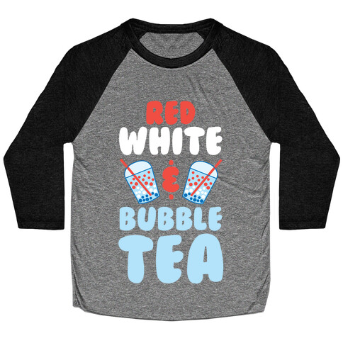 Red, White & Bubble Tea Baseball Tee