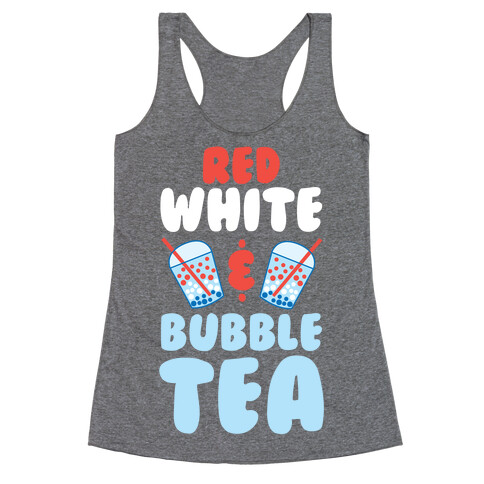 Red, White & Bubble Tea Racerback Tank Top