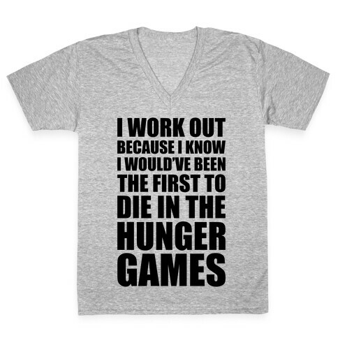 Hunger Games Workout V-Neck Tee Shirt