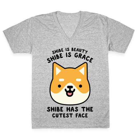 Shibe is Beauty Shibe is Grace V-Neck Tee Shirt