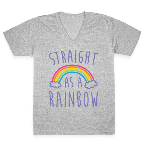 Straight As A Rainbow V-Neck Tee Shirt