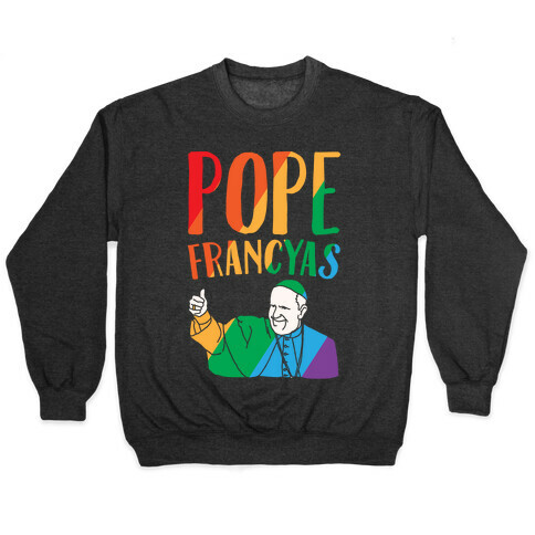 Pope Francyas Parody White Print Pullover