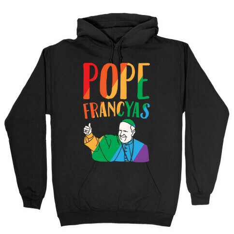 Pope Francyas Parody White Print Hooded Sweatshirt
