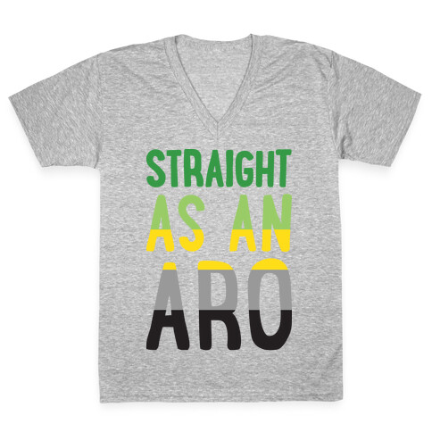 Straight As An Aro V-Neck Tee Shirt