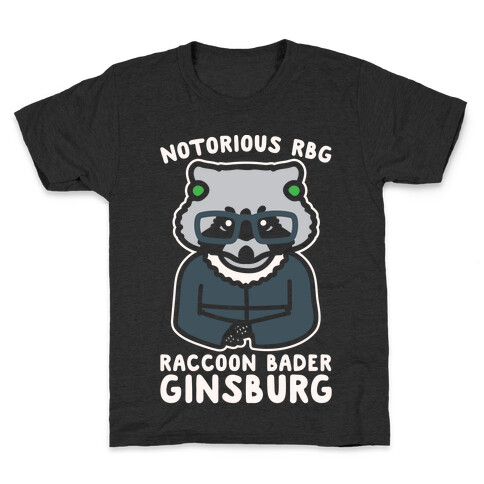 Notorious RBG Raccoon Bader Ginsburg Parody White Print Kids T-Shirt