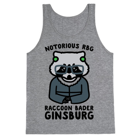 Notorious RBG Raccoon Bader Ginsburg Parody Tank Top