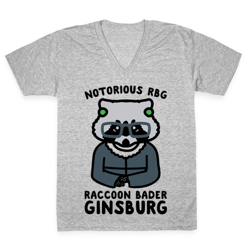 Notorious RBG Raccoon Bader Ginsburg Parody V-Neck Tee Shirt