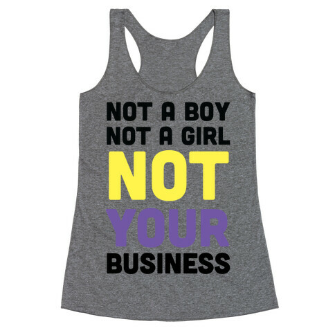 Not a Boy, Not a Girl, Not Your Business Racerback Tank Top