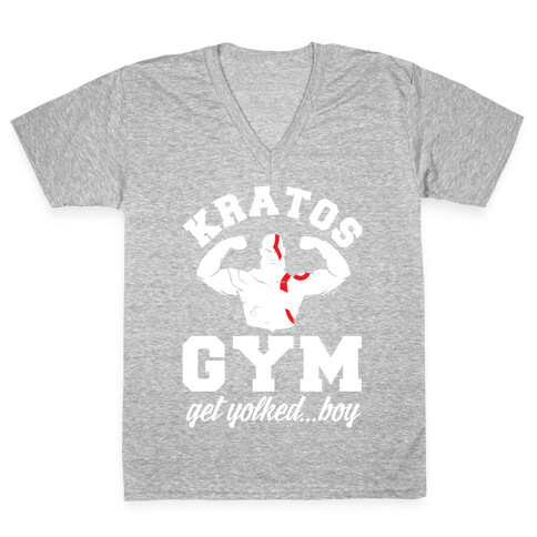 Kratos Gym Get Yolked Boy V-Neck Tee Shirt