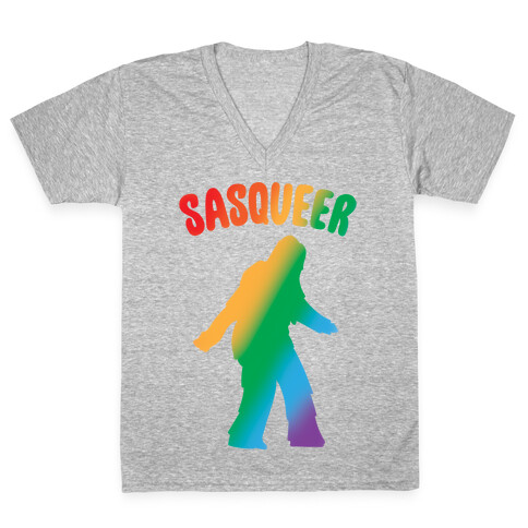 Sasqueer Parody V-Neck Tee Shirt