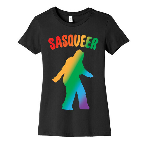 Sasqueer Parody White Print Womens T-Shirt