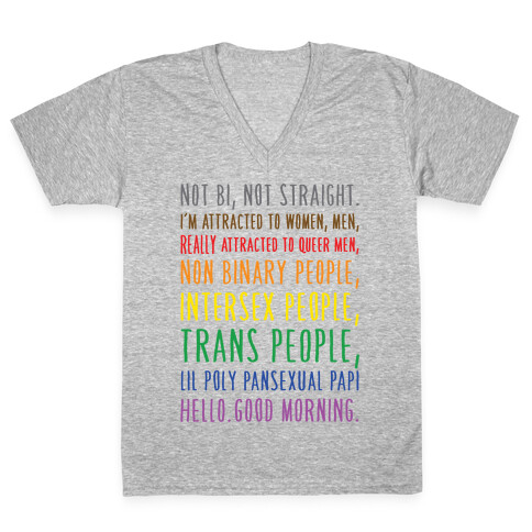 Kehlani Queer Identity Pride Quote White Print V-Neck Tee Shirt