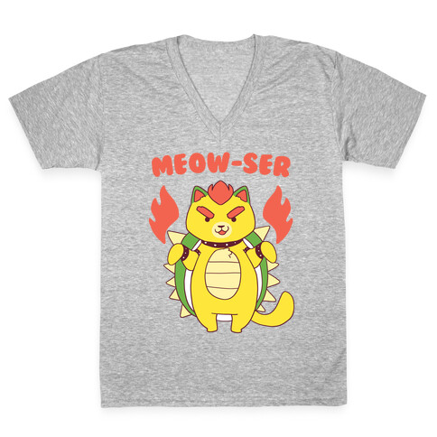 Meow-ser Bowser V-Neck Tee Shirt