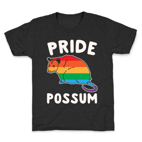 Pride Possum White Print Kids T-Shirt