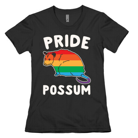 Pride Possum White Print Womens T-Shirt