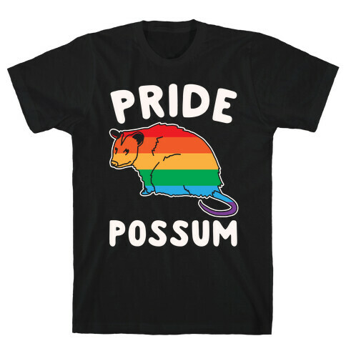 Pride Possum White Print T-Shirt