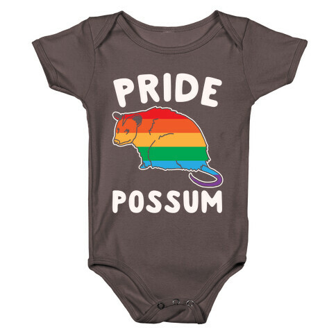 Pride Possum White Print Baby One-Piece