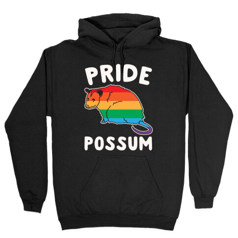 Pride Possum White Print Hooded Sweatshirt