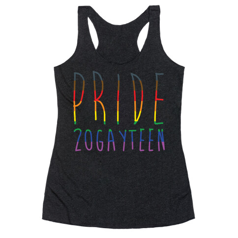 Pride 20gayteen White Print Racerback Tank Top