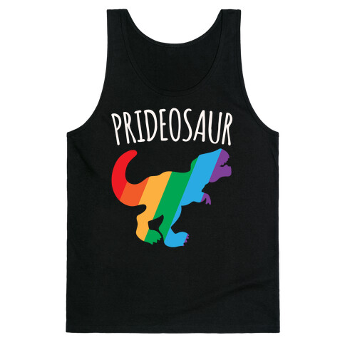 Prideosaur White Print  Tank Top