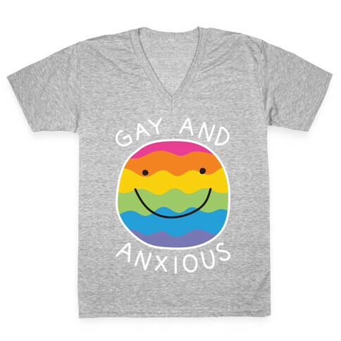 Gay And Anxious V-Neck Tee Shirt