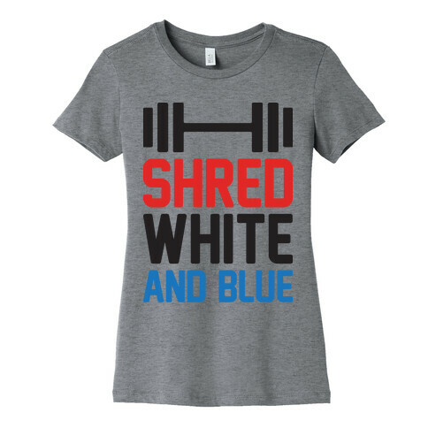 Shred White And Blue Womens T-Shirt