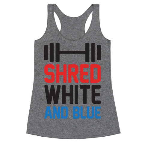Shred White And Blue Racerback Tank Top