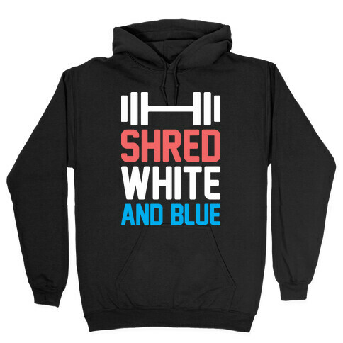 Shred White And Blue Hooded Sweatshirt