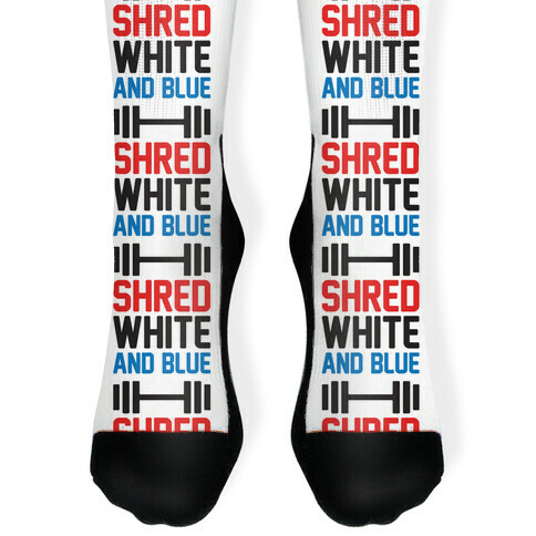 Shred White And Blue Sock
