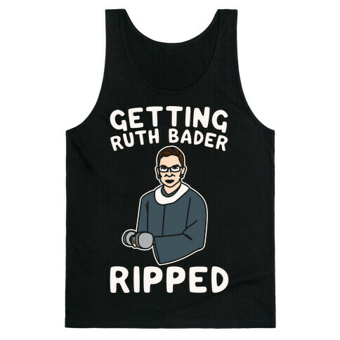 Getting Ruth Bader Ripped White Print Tank Top