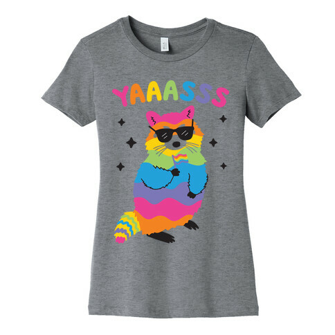 Yas Rainbow Raccoon Womens T-Shirt