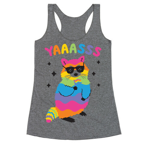 Yas Rainbow Raccoon Racerback Tank Top