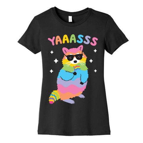 Yas Rainbow Raccoon Womens T-Shirt