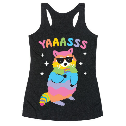 Yas Rainbow Raccoon Racerback Tank Top