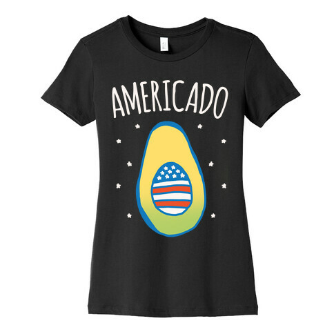 Americado Parody White Print Womens T-Shirt