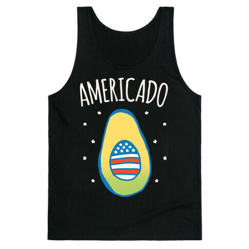 Americado Parody White Print Tank Top