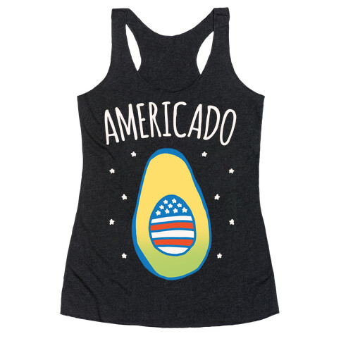 Americado Parody White Print Racerback Tank Top