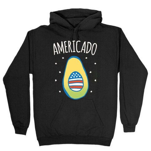 Americado Parody White Print Hooded Sweatshirt