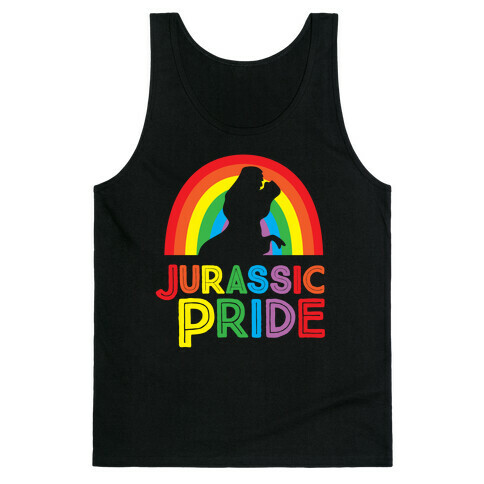 Jurassic Pride Parody White Print  Tank Top