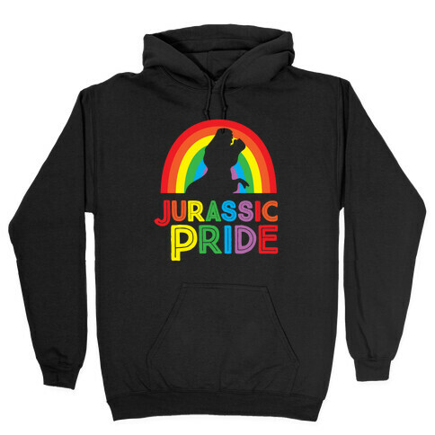 Jurassic Pride Parody White Print  Hooded Sweatshirt