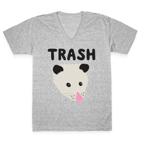 Trash Mates Pair - Opossum 1/2 V-Neck Tee Shirt